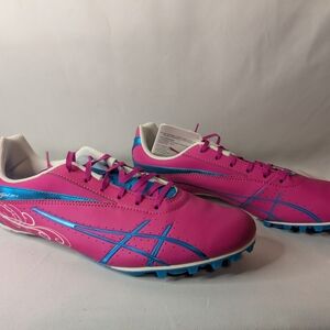 Asics Pink and Blue Women's Athletic Cleats